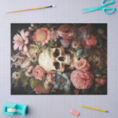 Bloemen getextureerde schedel decoupage tissuepapier (Craft)