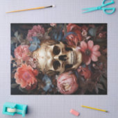 Bloemen getextureerde schedel decoupage tissuepapier (Craft)