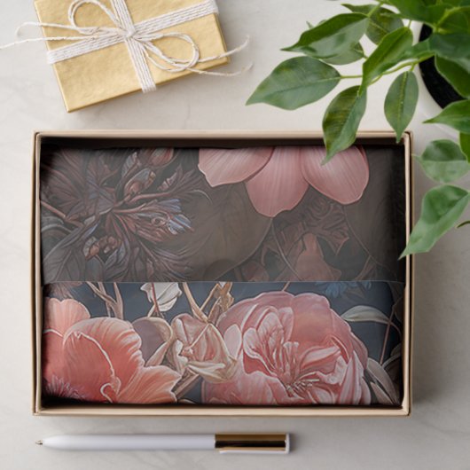 Bloemen getextureerde schedel decoupage tissuepapier (Geschenk)