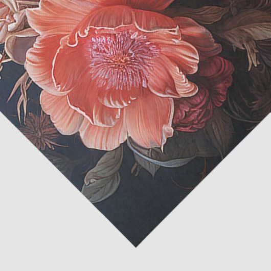 Bloemen getextureerde schedel decoupage tissuepapier (Detail)