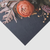 Bloemen getextureerde schedel in blauw Decoupage Tissuepapier (Detail)