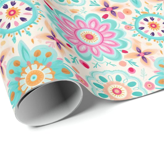 Bloemen geven kleur aan je wereld cadeaupapier (Rol Hoek)