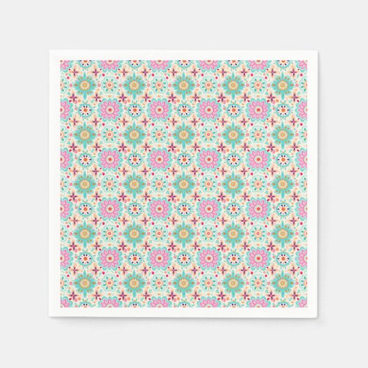 Bloemen geven kleur aan je wereld servet (Voorkant)