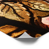 Bloemen geverfd op glas poster (Hoek)