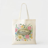 Bloemen; Gewoon een beetje Faith Quote Tote Bag (Voorkant)