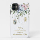 Bloemen Gezegende Maria religieuze gebedsmedailles Case-Mate iPhone Case (Achterkant)