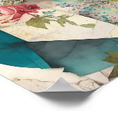 Bloemen Gezicht Gemengde Media Collage Ephemera De Poster (Hoek)