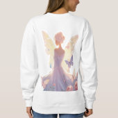 Bloemen Gezicht – Mooie Vrouw & Bloemen Split Art Trui (Achterkant)