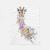 Bloemen Giraffe Baby Fleece Deken (Voorkant)