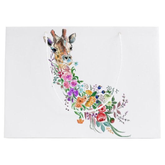 Bloemen Giraffe Cadeautas (Voorkant)
