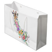 Bloemen Giraffe Cadeautas (Voorkant Gekanteld)
