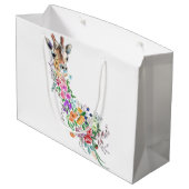 Bloemen Giraffe Cadeautas (Achterkant Gekanteld)