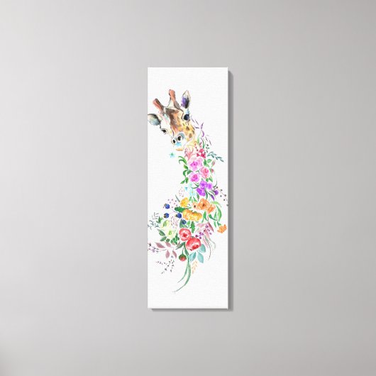 Bloemen Giraffe Canvas Print (Voorkant)