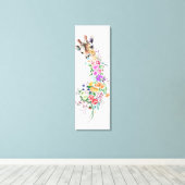 Bloemen Giraffe Canvas Print (Insitu (Houten vloer))
