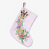 Bloemen Giraffe Christmas Stocking Kleine Kerstsok (Voorkant (Hangend))
