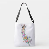 Bloemen Giraffe Crossbody Bag Tas (Achterkant)