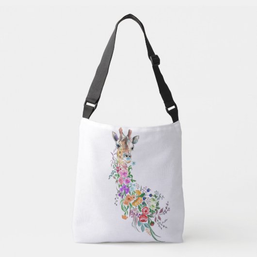 Bloemen Giraffe Crossbody Bag Tas (Voorkant)