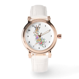 Bloemen Giraffe Horloge