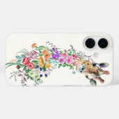 Bloemen Giraffe iPhone Case (Achterkant (horizontaal))