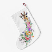 Bloemen Giraffe Kerstkous Kleine Kerstsok (Achterkant (Hangend))