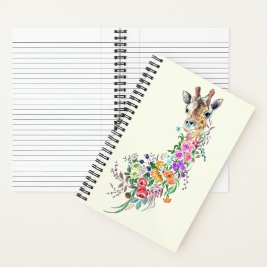 Bloemen Giraffe Notitieboek (Binnen)