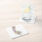 Bloemen Giraffe Papier Onderzetter (Insitu)