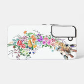 Bloemen Giraffe Samsung Galaxy of iPhone hoesjes Samsung Galaxy Hoesje (Achterkant horizontaal)