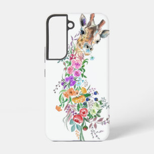 Bloemen Giraffe Samsung Galaxy of iPhone Hoezen Hoesje