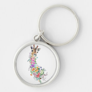 Bloemen Giraffe Sleutelhanger