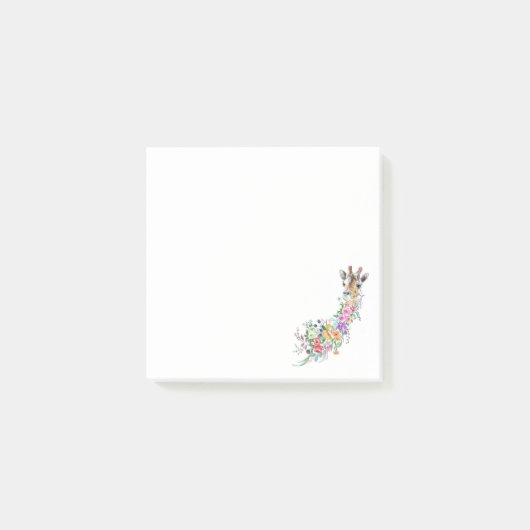 Bloemen Giraffe Sticky Notes (Voorkant)