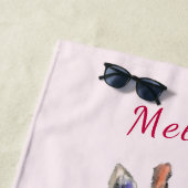 Bloemen Giraffe Strandlaken Gift Aangepaste naam (In situ)