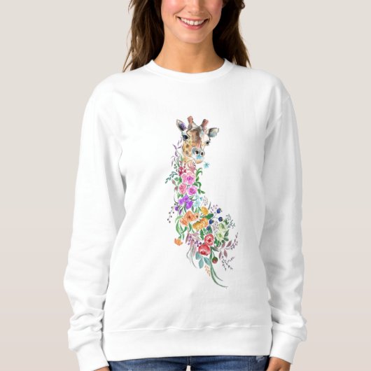 Bloemen Giraffe Sweatshirt (Voorkant)
