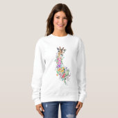 Bloemen Giraffe Sweatshirt (Voorkant volledig)