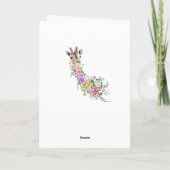 Bloemen Giraffe Verjaardag Kaart Tekening (Achterkant)