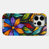 Bloemen Glas in lood Vensterpaneel Case-Mate iPhone Case (Achterkant (horizontaal))