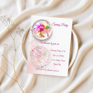 Bloemen glas orb uitnodiging
