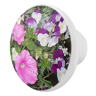 Bloemen Glazen Lade Trek Keramische Knop