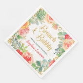 Bloemen & Glitter Brunch & Bubbly Vrijgezellenfees Servetten (Hoek)