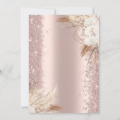 Bloemen Glitter Parels & Prosecco Vrijgezellenfees Kaart (Achterkant)