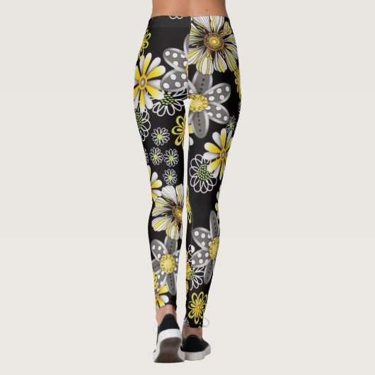 Bloemen gloeien in donkere leggings (Achterkant)
