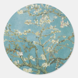 Bloemen Gogh Takken Amandelbloesem Natuur Ronde Sticker