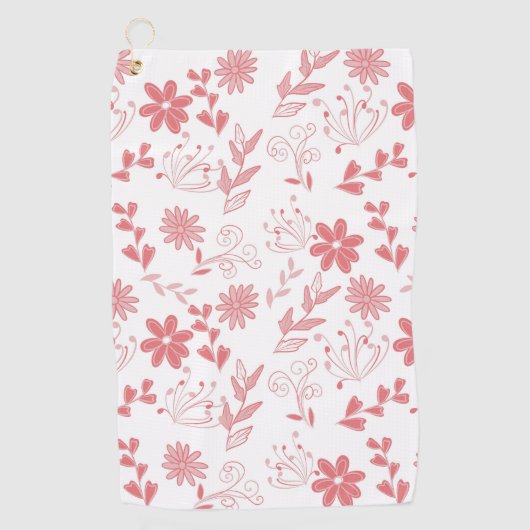 Bloemen Golfhanddoek (Voorkant)