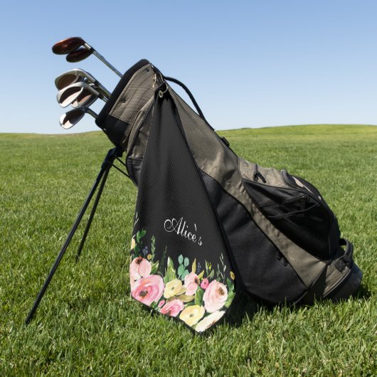 Bloemen golfhanddoek (Groen)