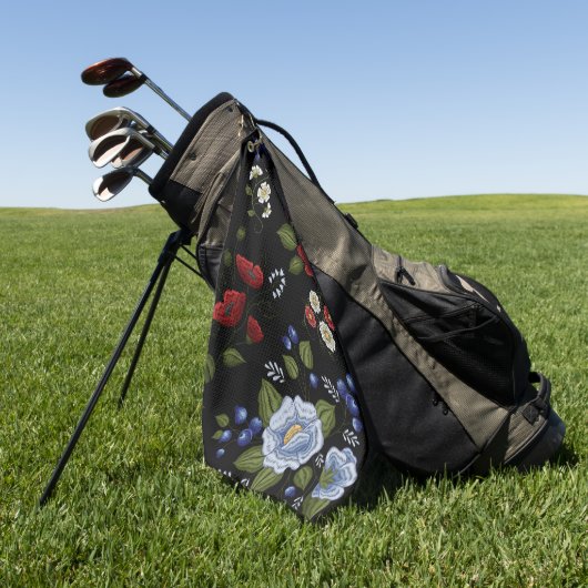 Bloemen Golfhanddoek (Groen)