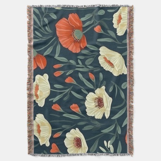  Bloemen Gooi Deken – Vetgedrukte Poppy Flower (Voorkant Verticaal)