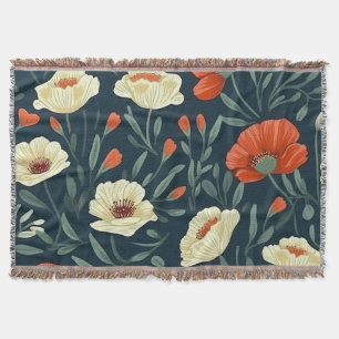 Bloemen Gooi Deken – Vetgedrukte Poppy Flower