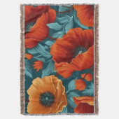  Bloemen Gooi Deken – Vetgedrukte Poppy Flower (Voorkant Verticaal)
