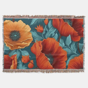 Bloemen Gooi Deken – Vetgedrukte Poppy Flower