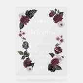  Bloemen Gothic Halloween Baby shower Welkom Acryl Bord (Voorkant)