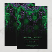 Bloemen Gotische Glow Huwelijk Groen Handfasting Kaart (Voorkant / Achterkant)